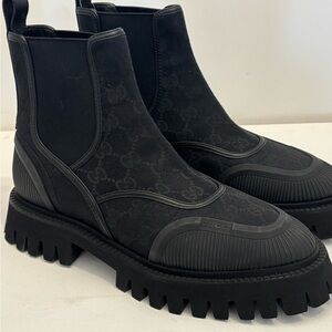 Gucci Novo GG Black Chunky Sole Boots